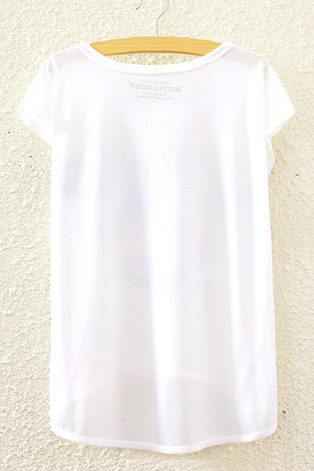 Women Beautiful Floral Print Irregular T-Shirt