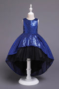 Kids Girls Irregular Skirt Sequins Party Dress