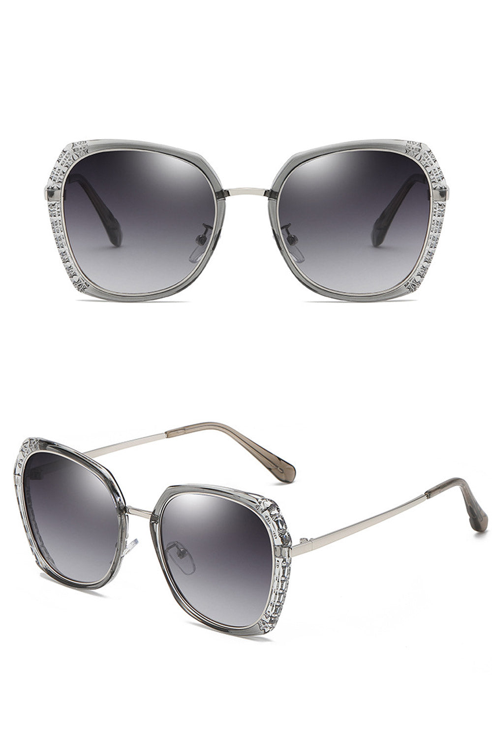 Women Retro Large Metal Frame Sunglass