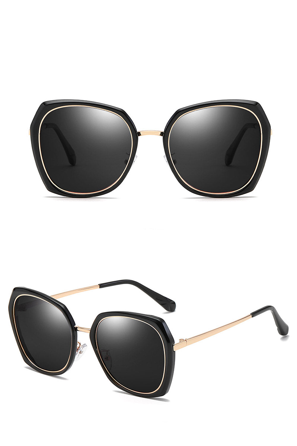 Women Retro Large Metal Frame Sunglass
