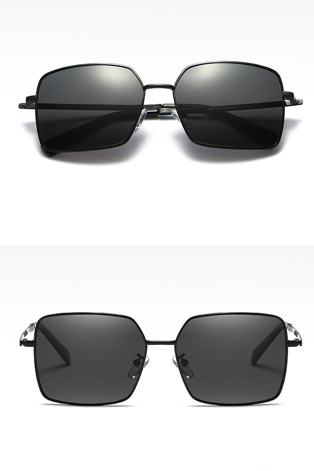 Men Square Metal Frame Polarized Sunglass