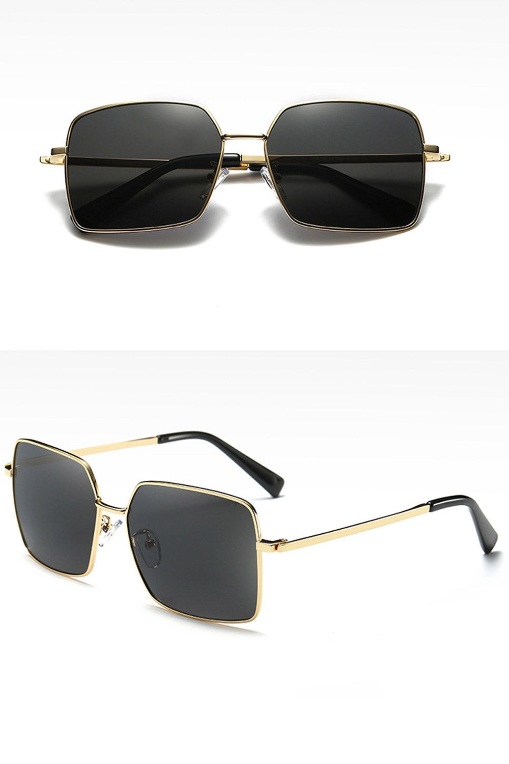 Men Square Metal Frame Polarized Sunglass