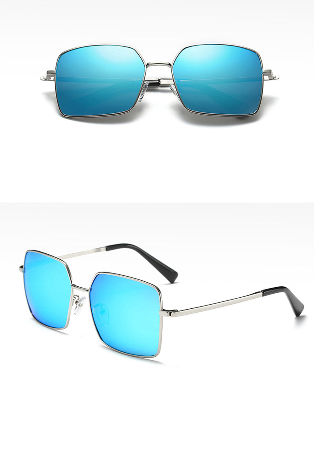 Men Square Metal Frame Polarized Sunglass