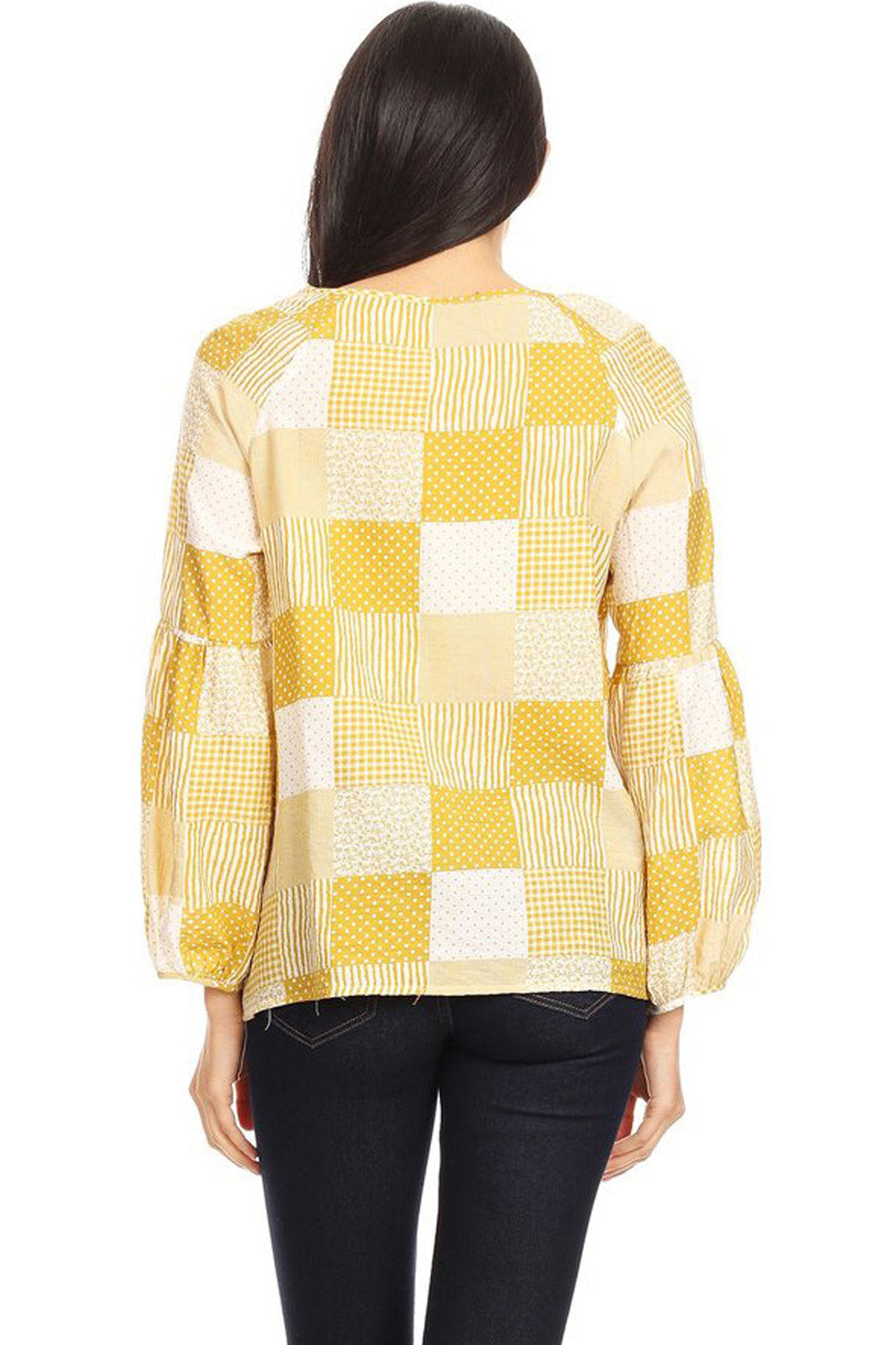 Women Loose Big Plaid Printed Casual Blouse