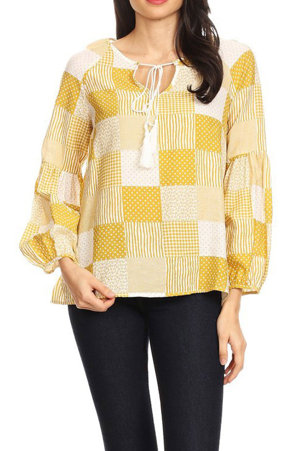 Women Loose Big Plaid Printed Casual Blouse