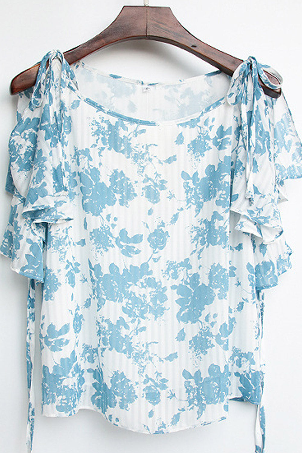 Women Stylish Tie Shoulder Loose Chiffon Blouse