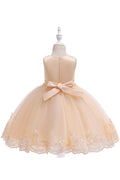 Kid Girls Solid Color Flower Decoration Fancy Dress