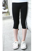 Kids Girls Side Striped Flexible Cotton Trouser