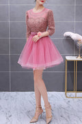 Women Decorated Bust Plain Skirt Prom Dress