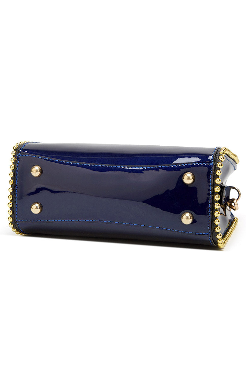 Women PU Leather Rhinstone Mouth Handbag