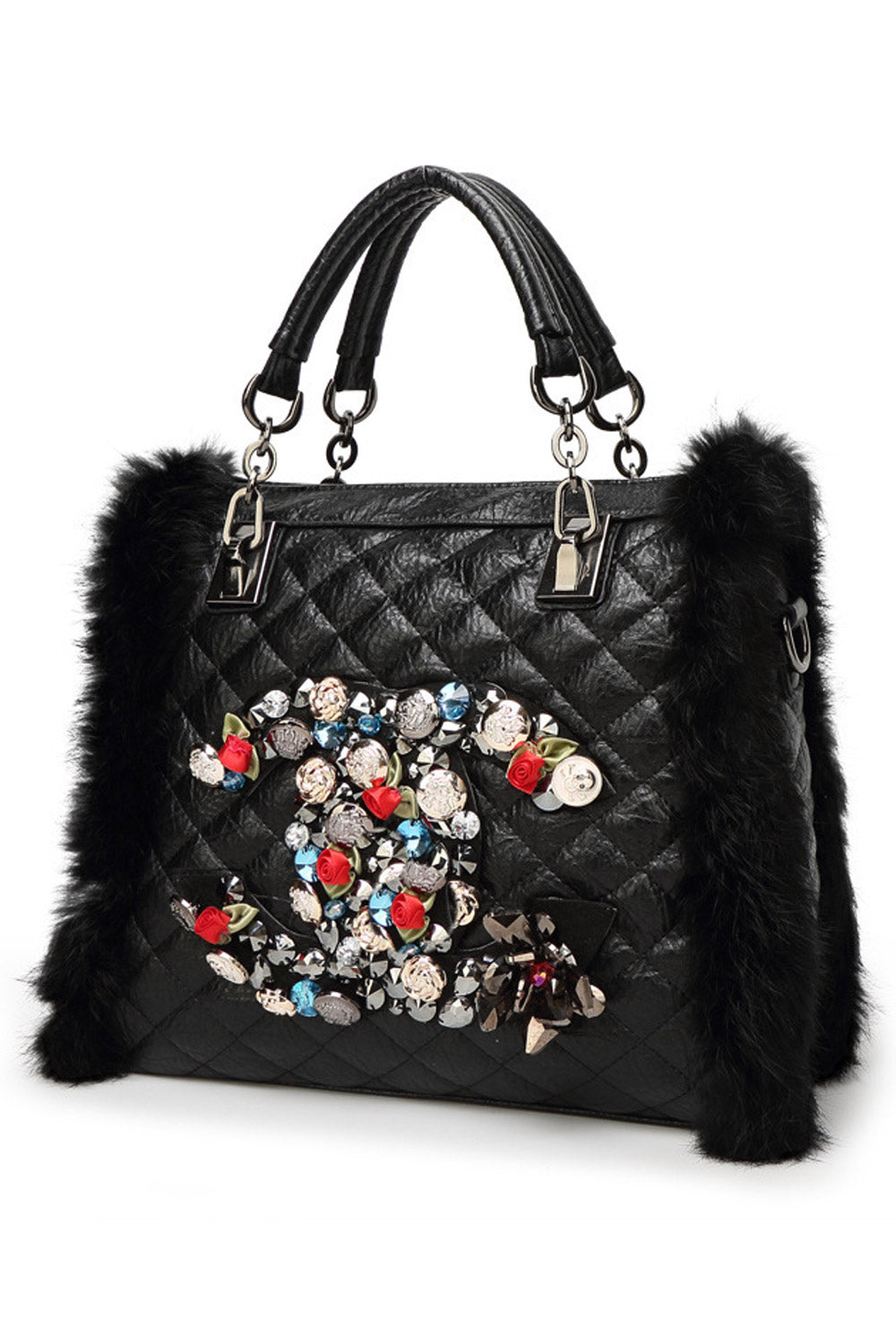 Women Embroidered Solid Colored Handbag