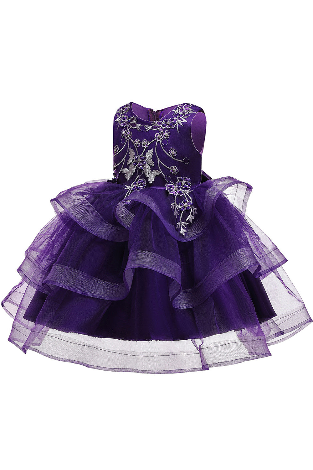 Kids Girls Mesh Pearls Decor Chic Dress