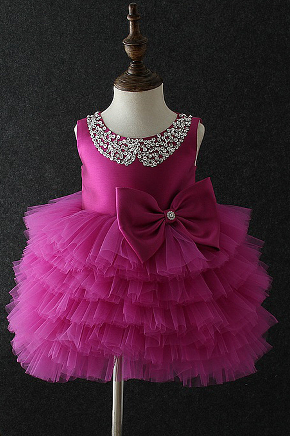 Kid Girl Modern Sequin Fluffy Skirt Dress