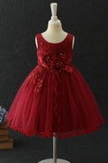 Kid Girl Charming Flower Ruffle Wedding Dress