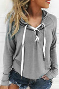 Women Flexible Strap Neck Warm Hoodie