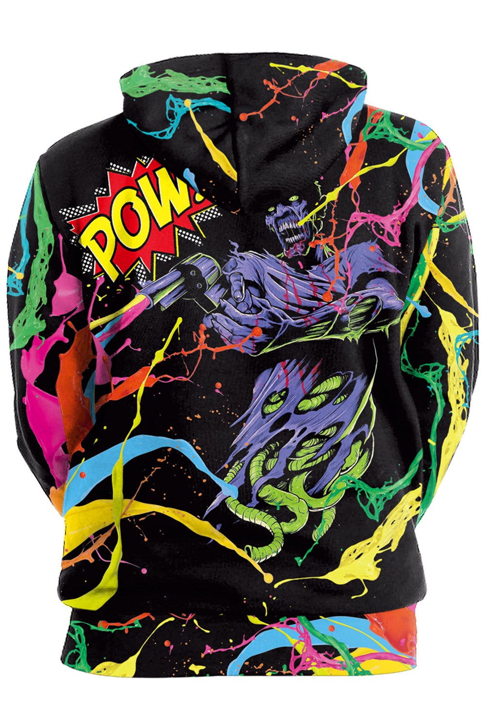 Women Colorfull 3D Print Drawstring Hoodie