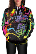 Women Colorfull 3D Print Drawstring Hoodie