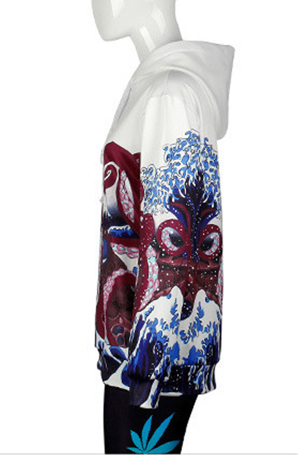 Women Elegant Hat Neck 3D Floral Hoodie
