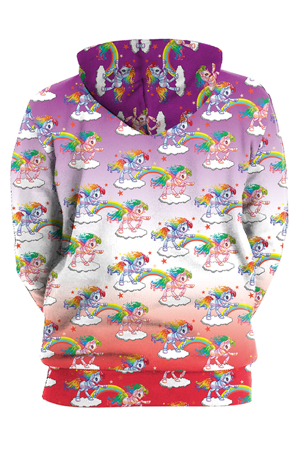 Women Pocket Styling 3D Rainbow Hoodie