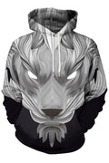 Women Drawcord Neck 3D Animal Print Hoodie