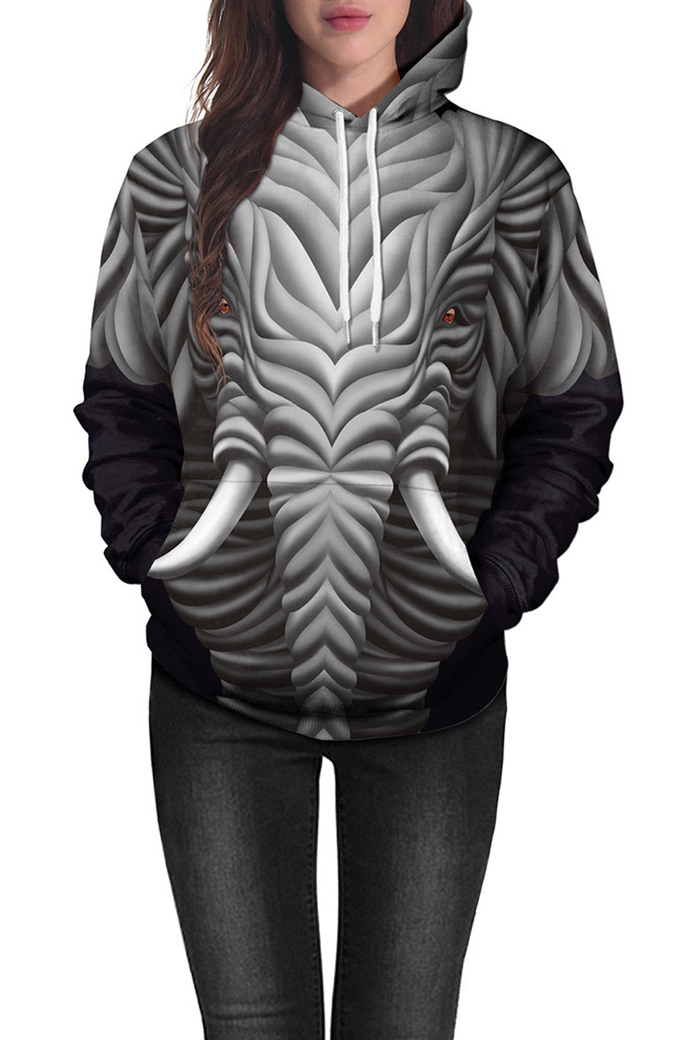Women Classic Comfort 3D Print Warm Hoodie