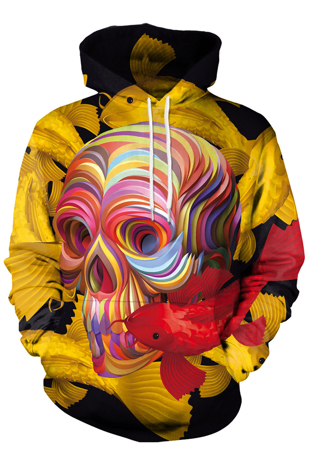 Women Colorfull 3D Skull Winter Hoodie
