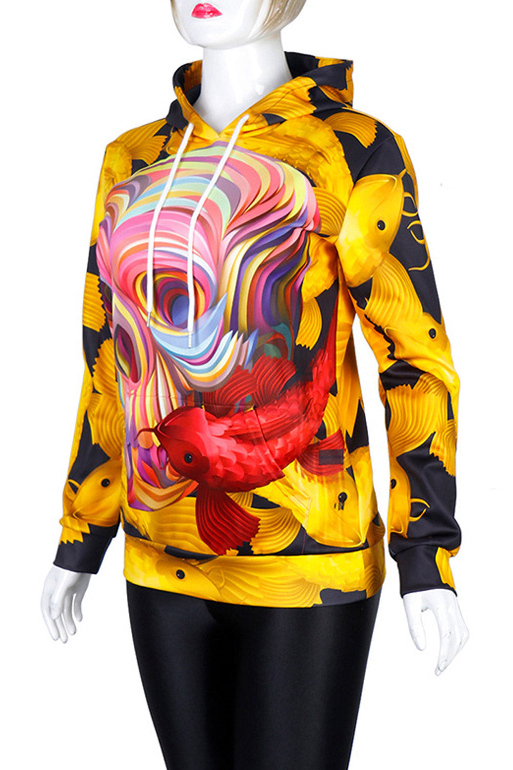 Women Colorfull 3D Skull Winter Hoodie