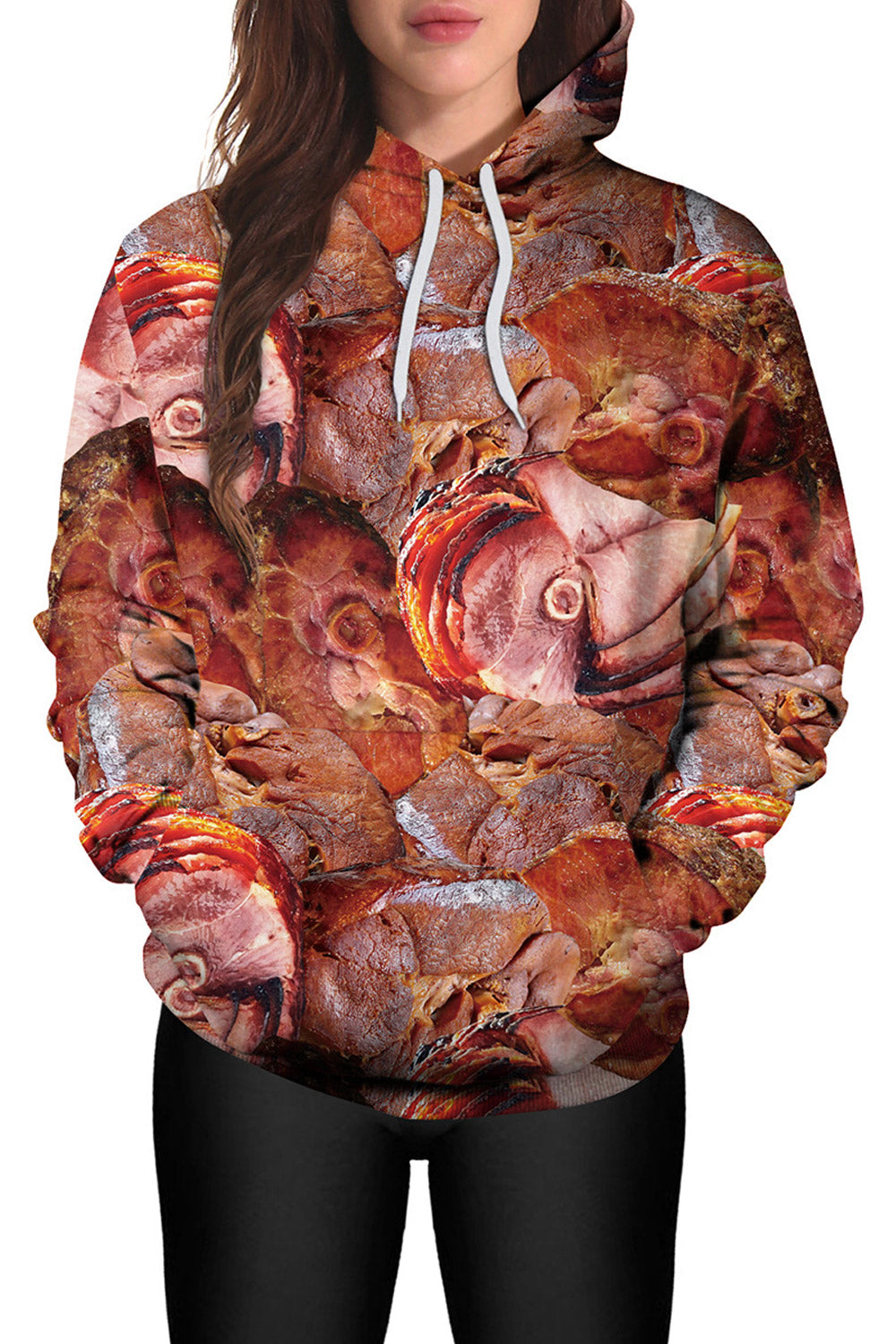 Women 3D Cooked Beaf Loose Warm Hoodie