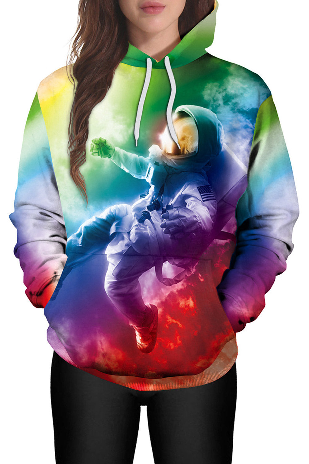 Women Spaceman 3D Print Warm Hoodie