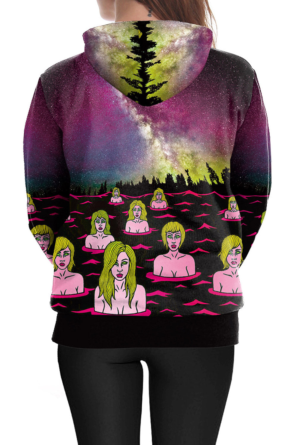 Women Star 3D Print Loose & Warm Hoodie