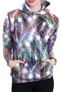Women 3D Feather Print Loose Hoodie