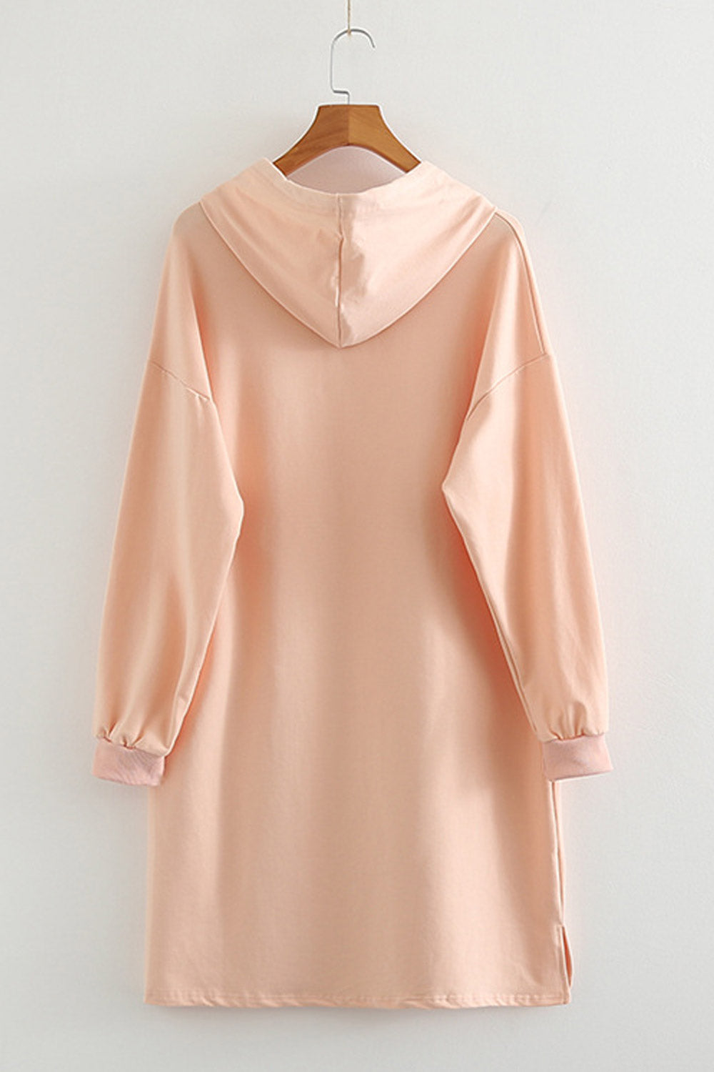 Women Long Loose Fit Solid Colored Hoodie