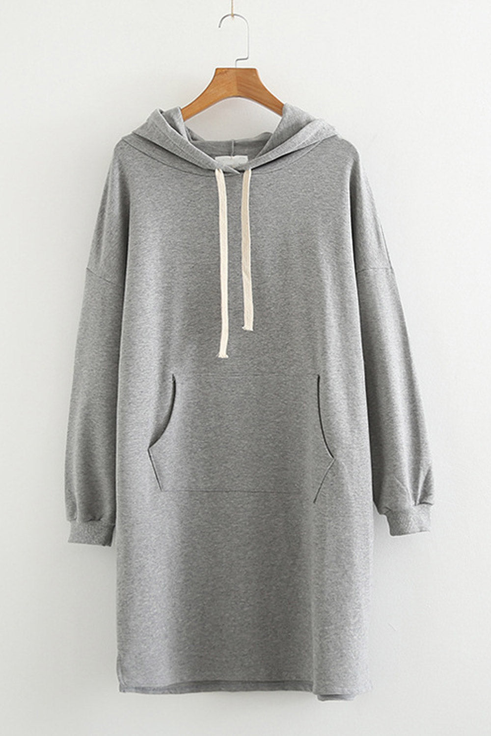 Women Long Loose Fit Solid Colored Hoodie