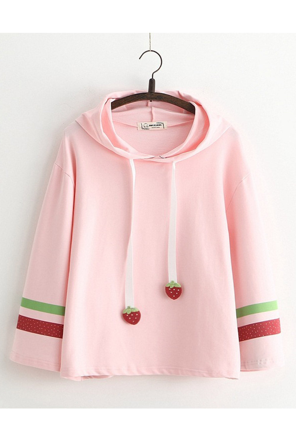 Women Strawberry Strap Loose Fit Hoodie