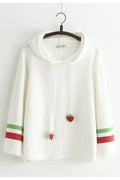Women Strawberry Strap Loose Fit Hoodie