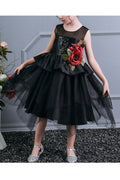 Kid Girl Summer Charming Flower Mesh skirt