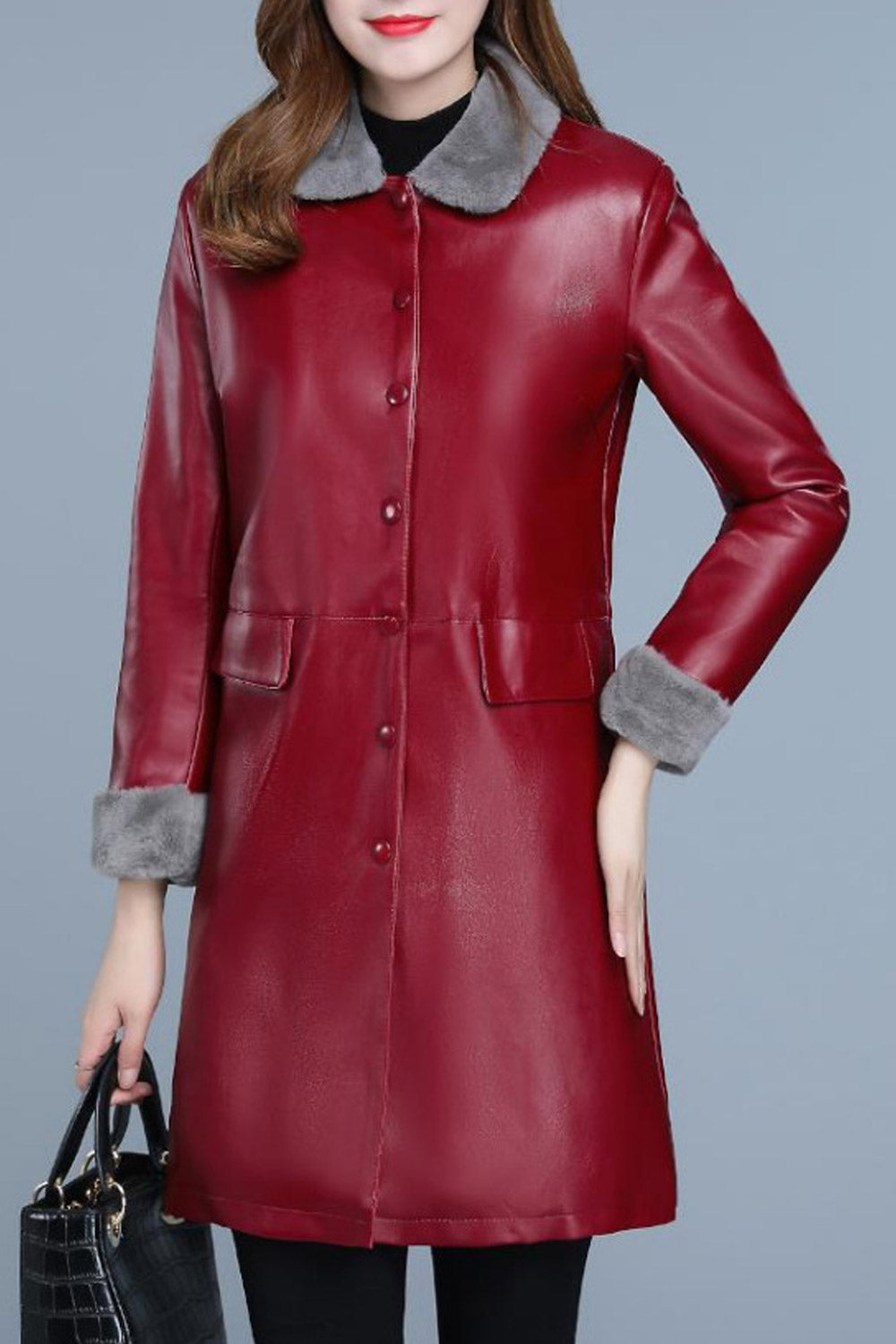 Women Elegant Windbreaker Casaul Leather Jacket