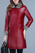 Women Elegant Windbreaker Casaul Leather Jacket