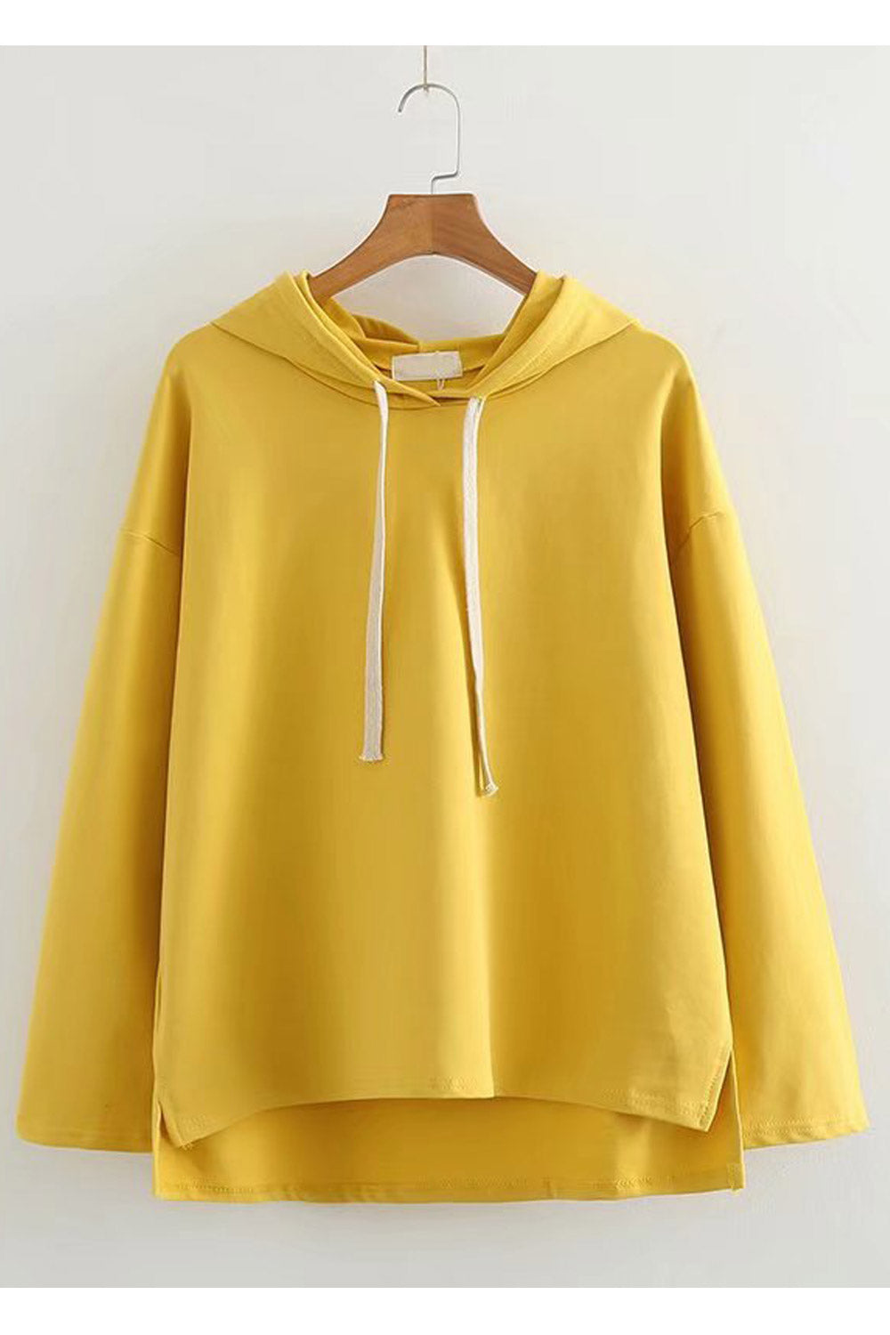 Women Solid Color Loose Fit Casual Hoodie