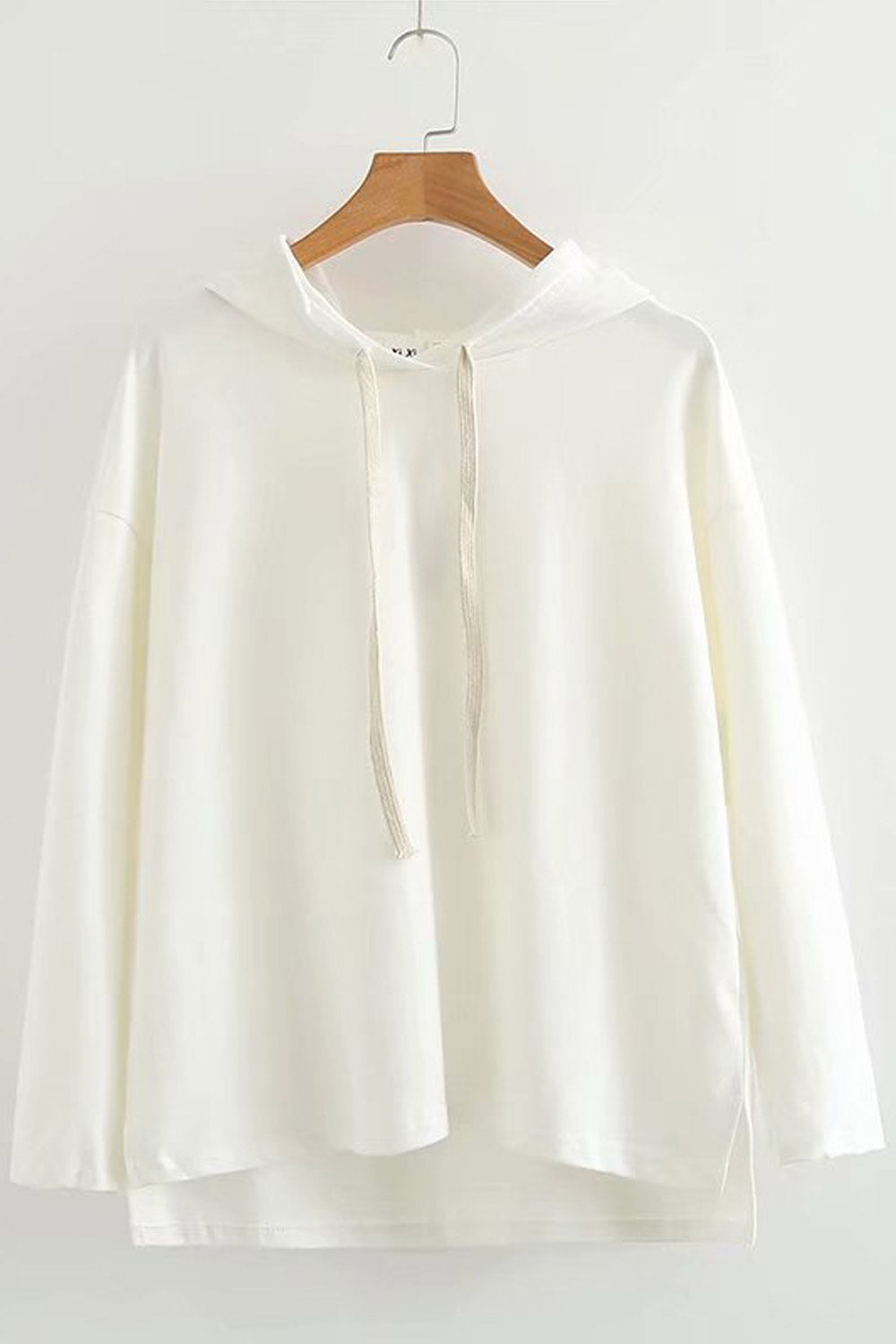 Women Solid Color Loose Fit Casual Hoodie