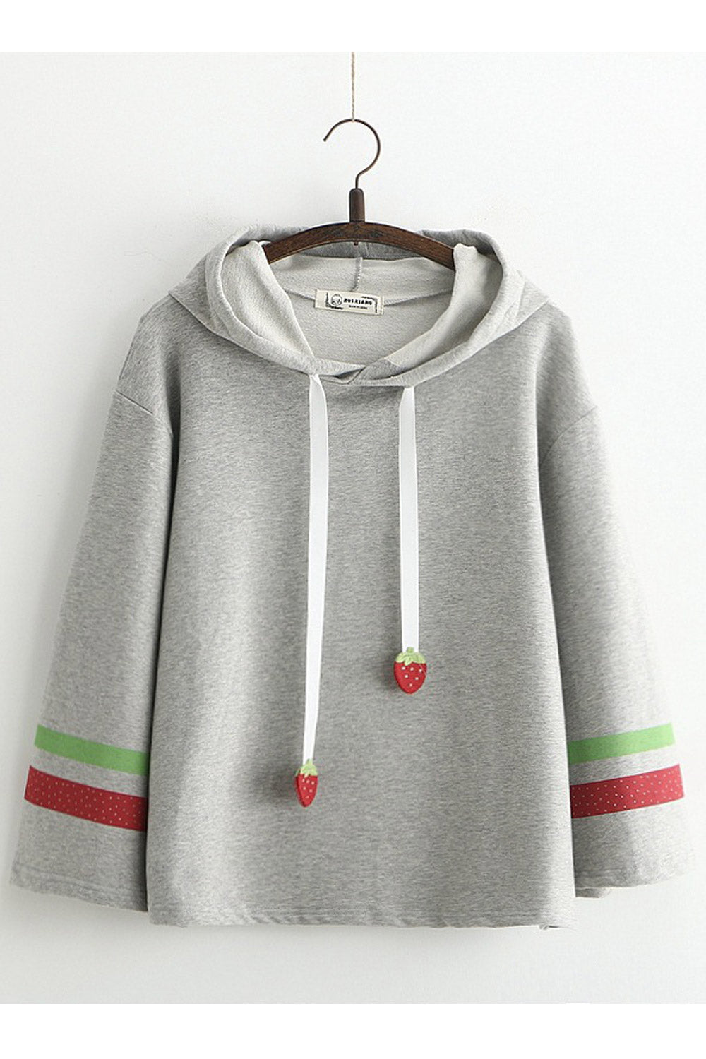 Women Charming Solid Color Loose Fit Hoodie.