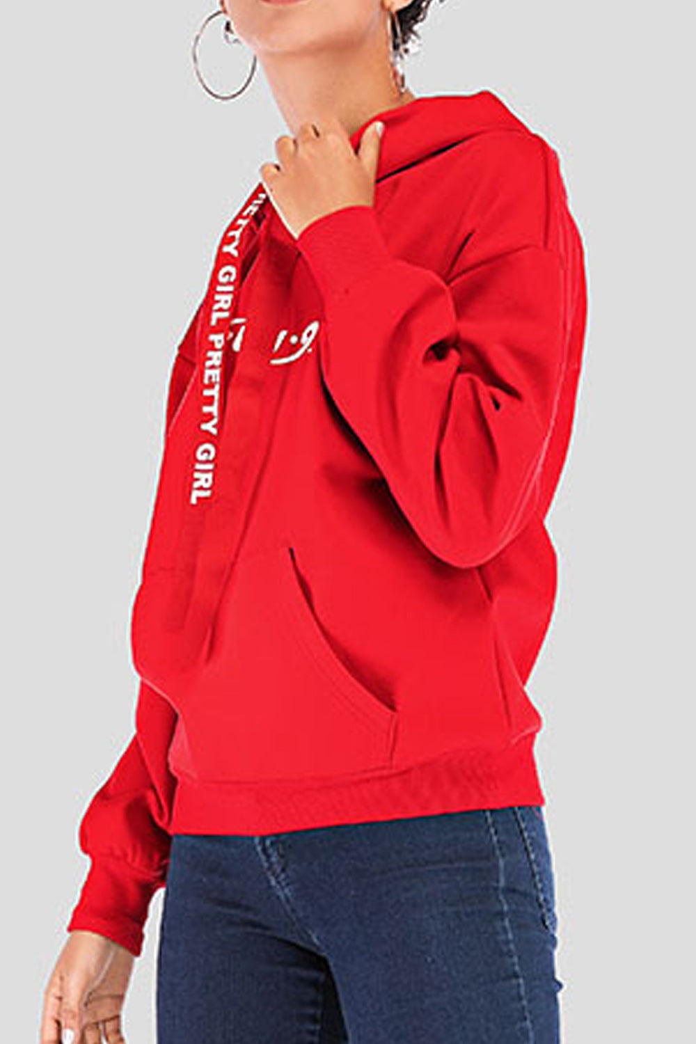 Women Cool Solid Color Casual Hoodie