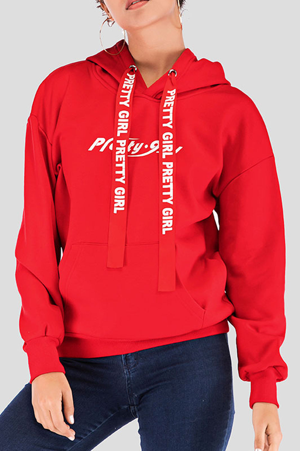 Women Cool Solid Color Casual Hoodie