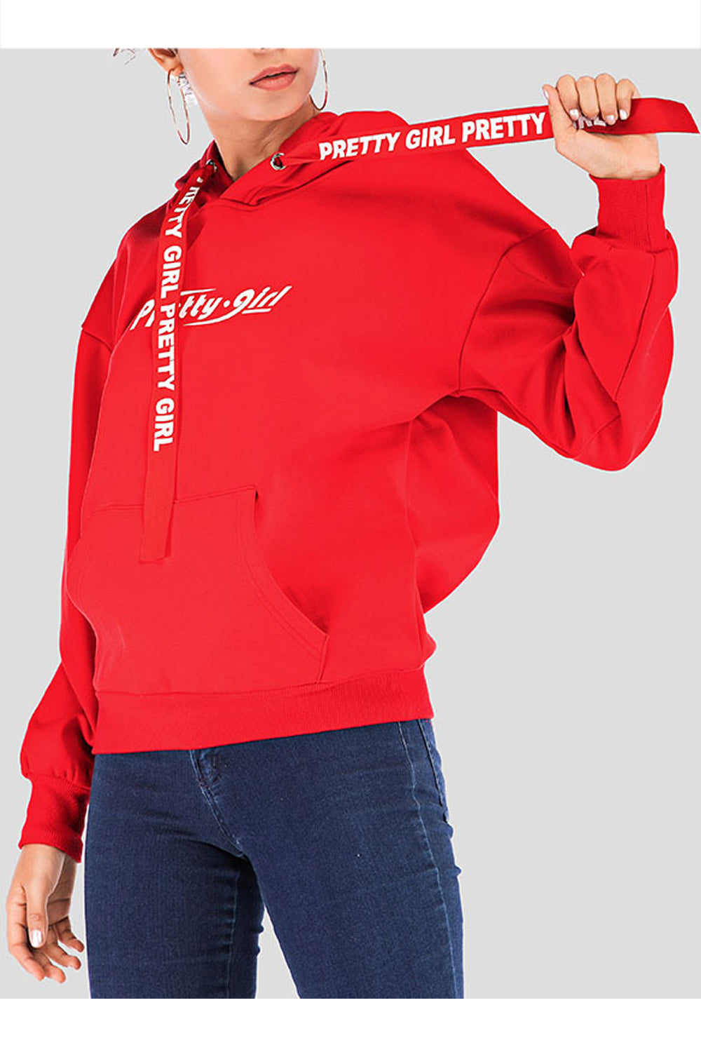 Women Cool Solid Color Casual Hoodie