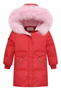 Kids Girls Full Zipper Thick & Warm Long Jacket