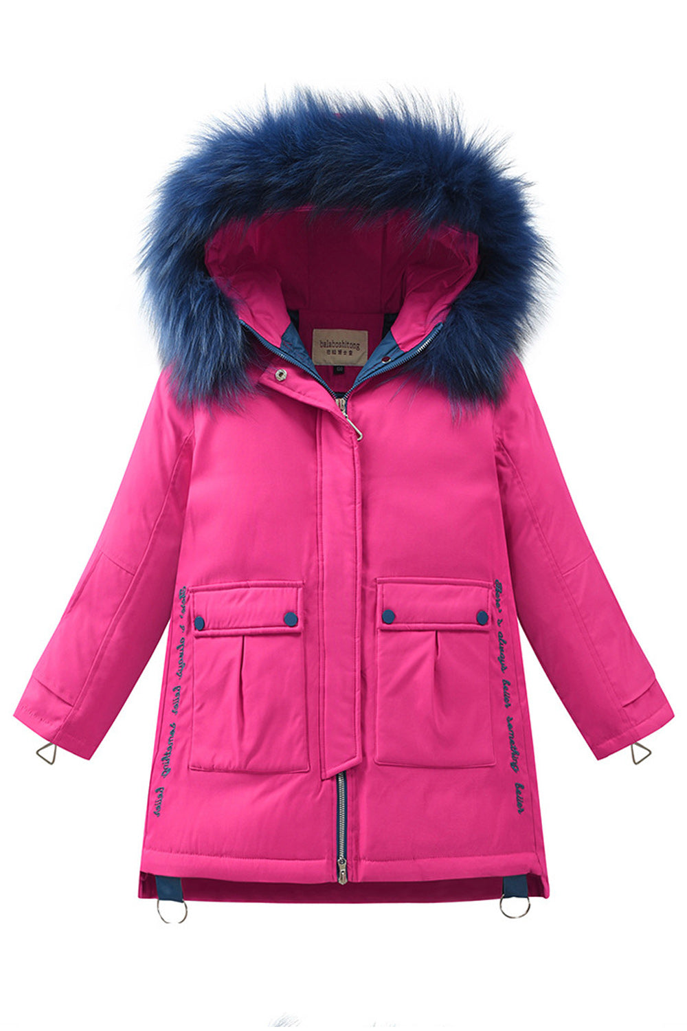Kids Girls Soft & Warm Snap Pocket Graphic Jacket