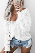 Women Solid Color Casual Loose Sweater
