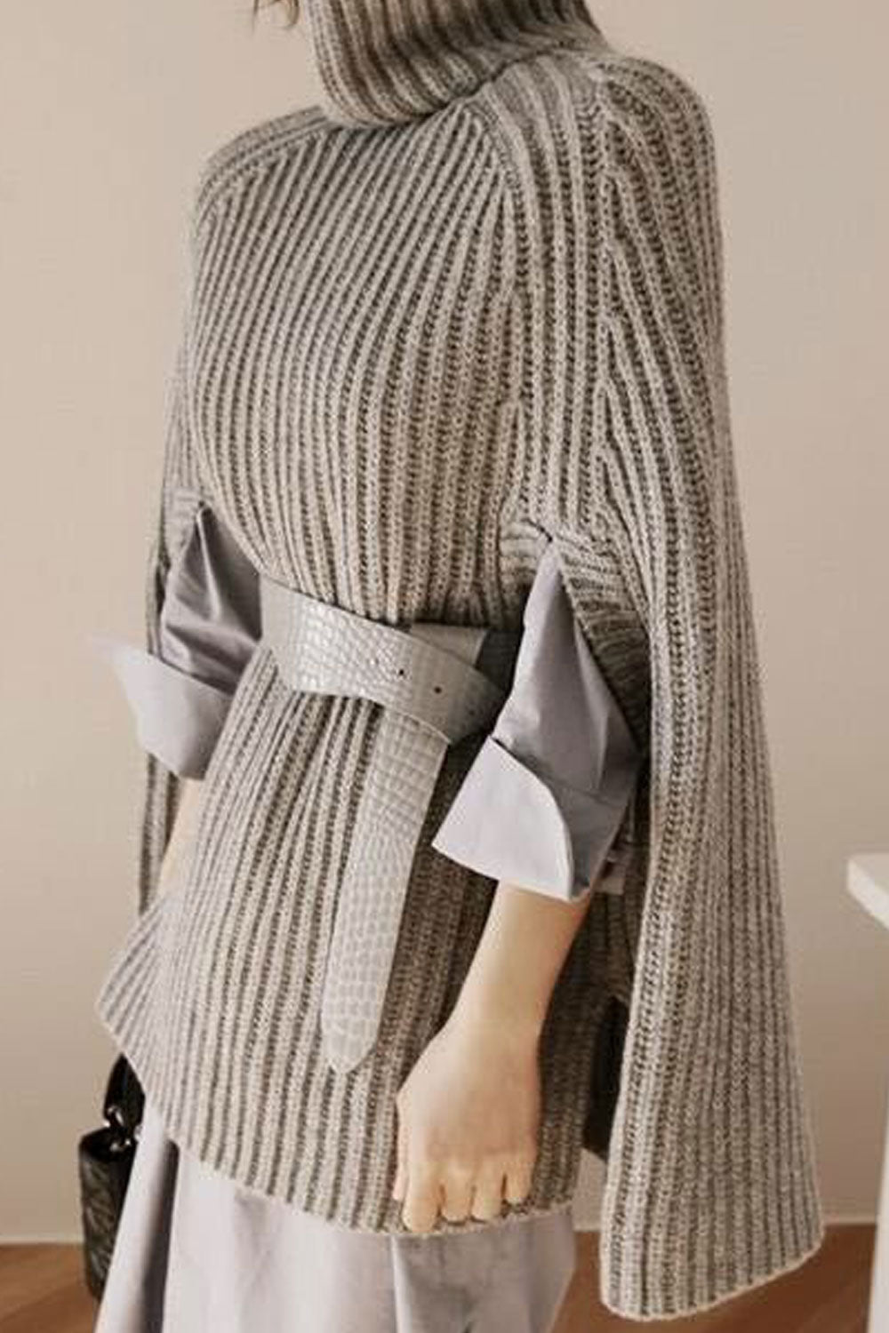 Women Fetching High Collar Bat Sleeve Sweater