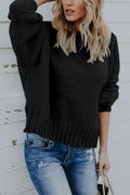 Women Winter Loose Solid Color Warm Sweater