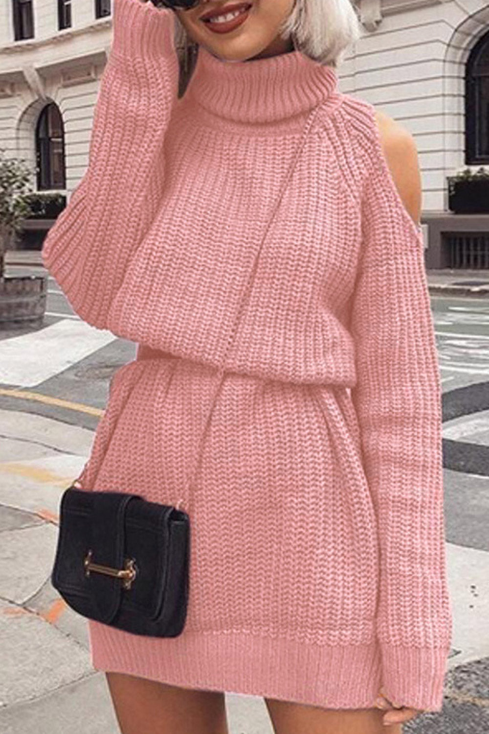 Women Charming High Collar Off Soulder Sweater